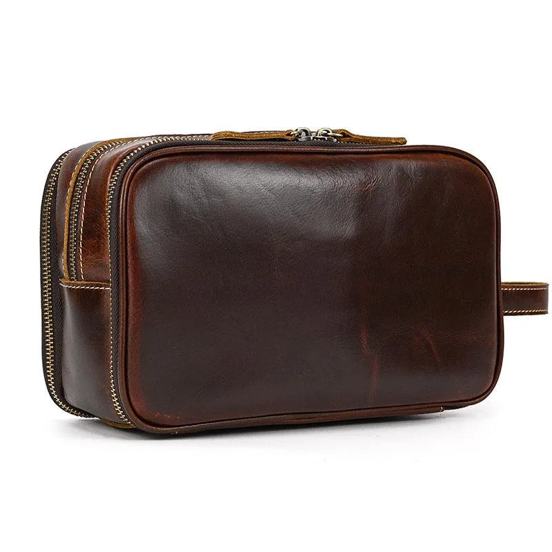 Large Capacity Leather Travel Cosmetics Storage Bag