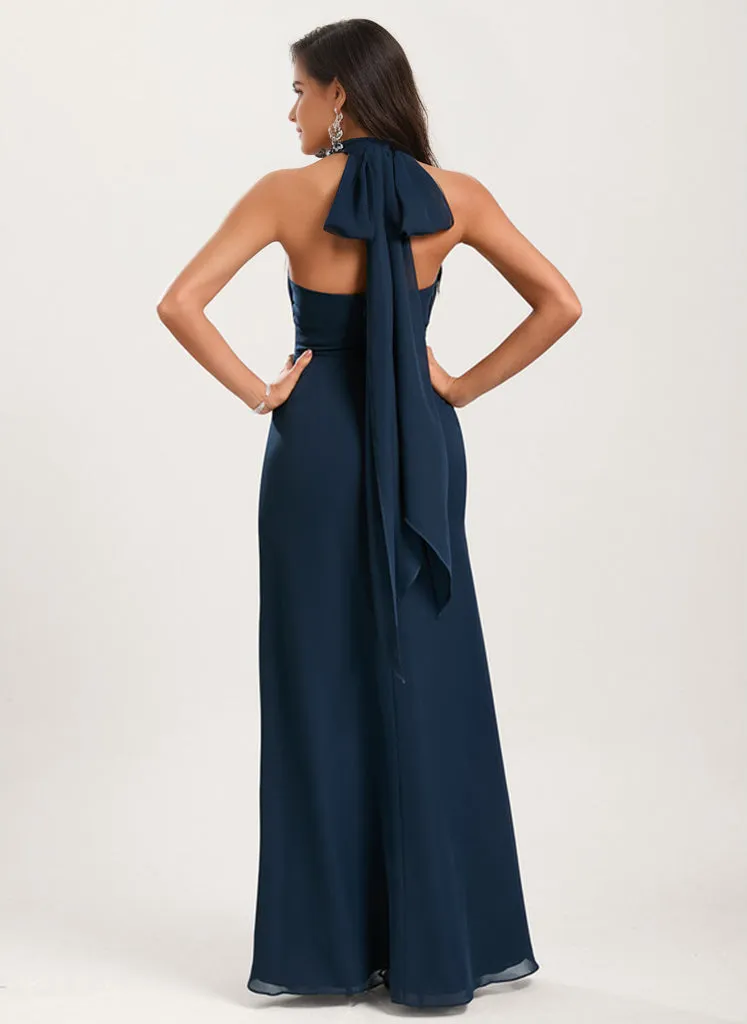 Mermaid Infinity V-Neck Chiffon Bridesmaid Dress With Ruffle