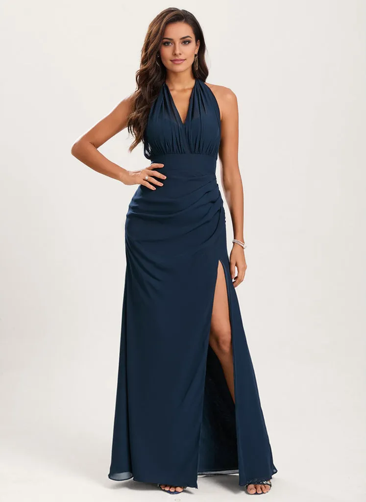 Mermaid Infinity V-Neck Chiffon Bridesmaid Dress With Ruffle