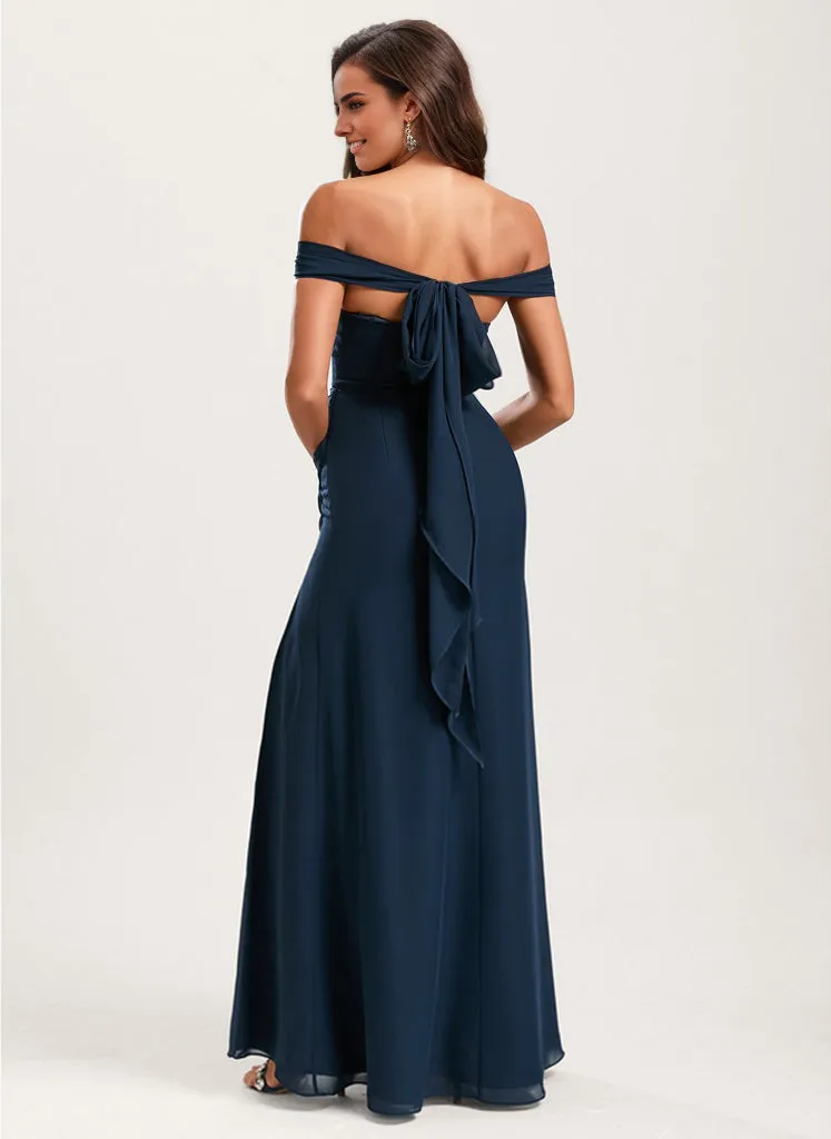 Mermaid Infinity V-Neck Chiffon Bridesmaid Dress With Ruffle