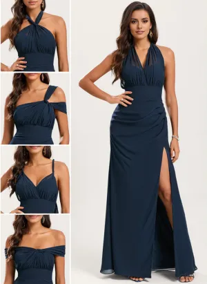 Mermaid Infinity V-Neck Chiffon Bridesmaid Dress With Ruffle