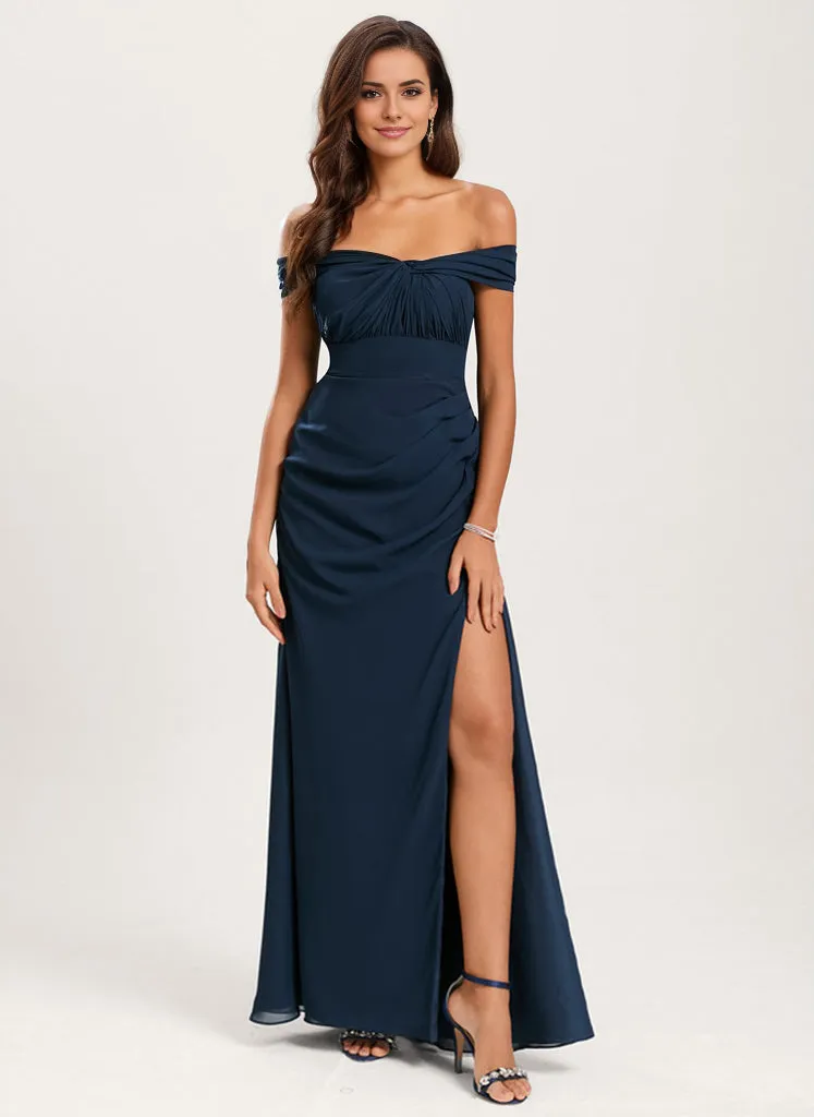 Mermaid Infinity V-Neck Chiffon Bridesmaid Dress With Ruffle
