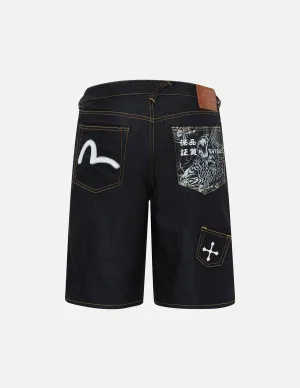 Multi-Pocket Relax Fit Denim Shorts