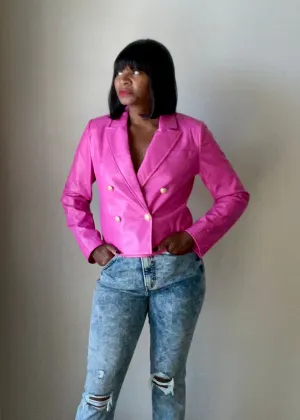 The Tori Faux Leather Cropped Moto Jacket