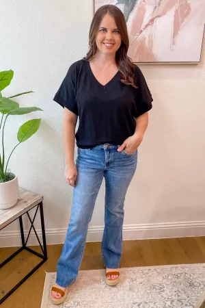 The Weekend Wanderer Ribbed Black Top