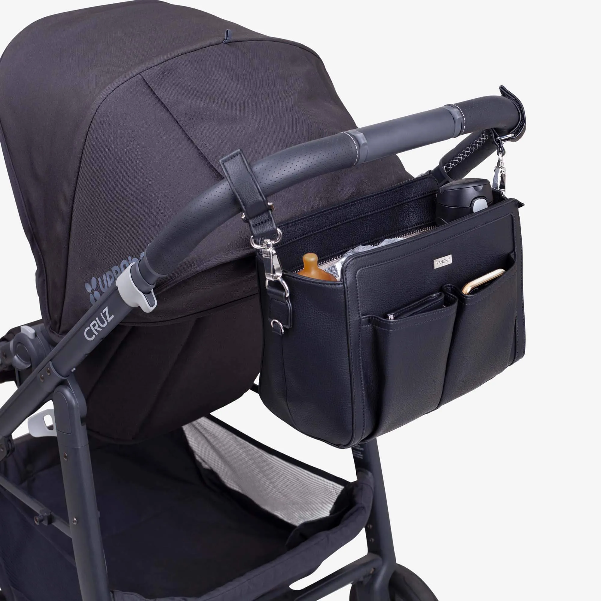 VANCHI Amelia Convertible Pram Caddy - Black